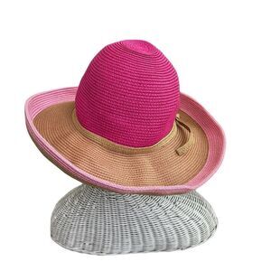 Columbia Flamingo Bay Straw hat in raspberry fizz NWT